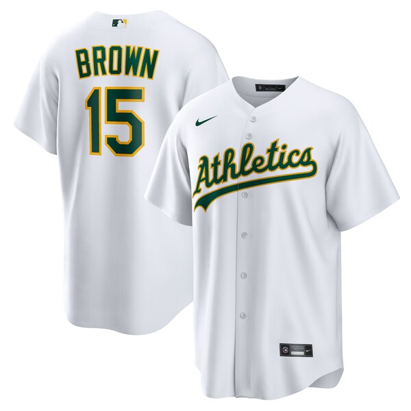 Seth Brown Oakland Athletics Nike Home Replica Jersey - White/Kelly Green - Image 2