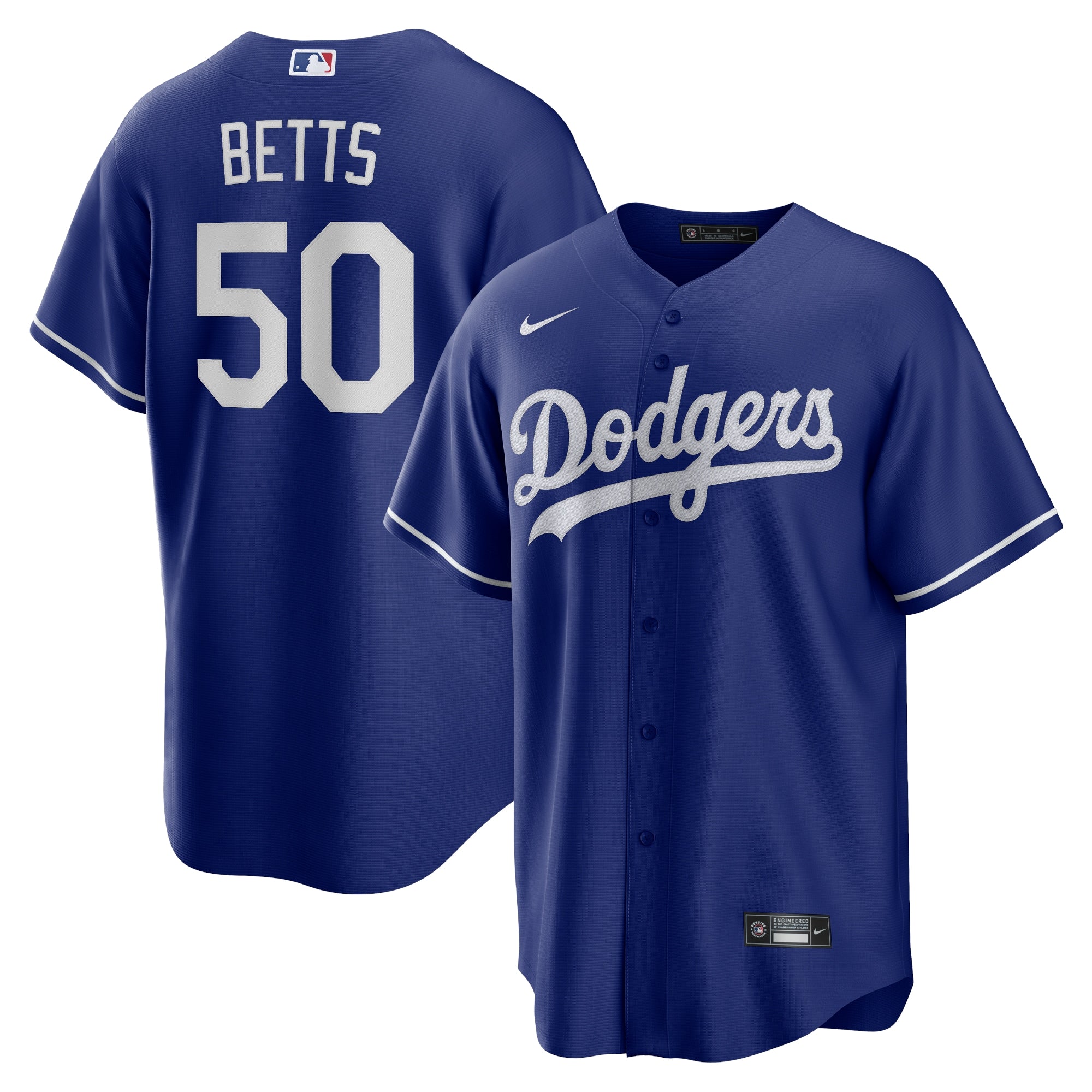 Mookie Betts Los Angeles Dodgers Nike Home Replica Player Name Jersey - White/Royal - Image 5