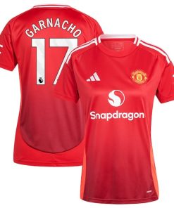 Alejandro Garnacho Manchester United adidas Women's 2024/25 Home Replica Player Jersey - Red
