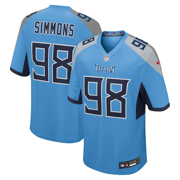 Jeffery Simmons Tennessee Titans Nike Team Game Jersey - Light Blue/Navy