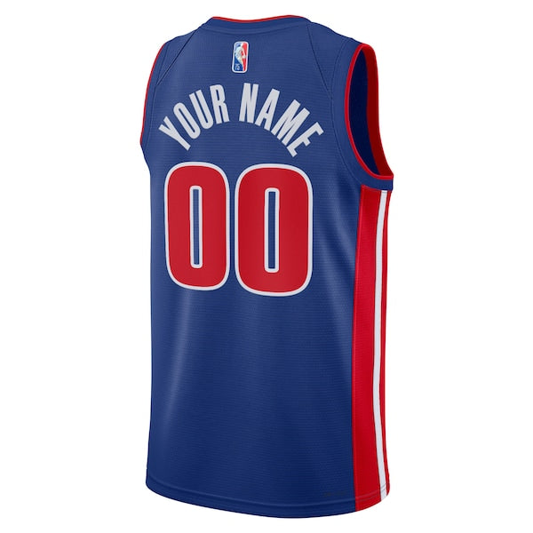 Detroit Pistons Nike 2021/22 Diamond Swingman Custom Jersey - Icon Edition - Blue - Image 3