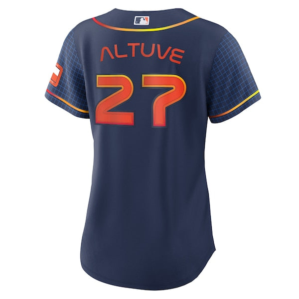 Jose Altuve Houston Astros Nike Women's 2022 City Connect Replica Player Jersey - Navy - Image 3