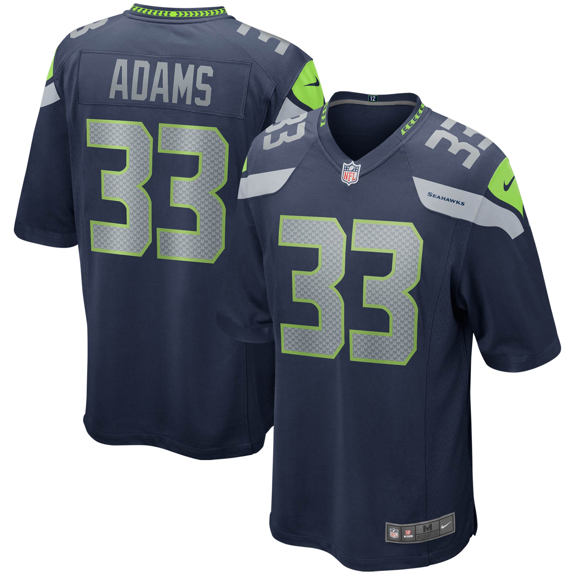 Jamal Adams Seattle Seahawks Nike Game Jersey - White/Navy - Image 6