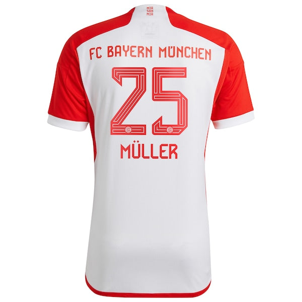 Thomas M¨¹ller Bayern Munich adidas 2023/24 Home Replica Jersey - White/Green - Image 4