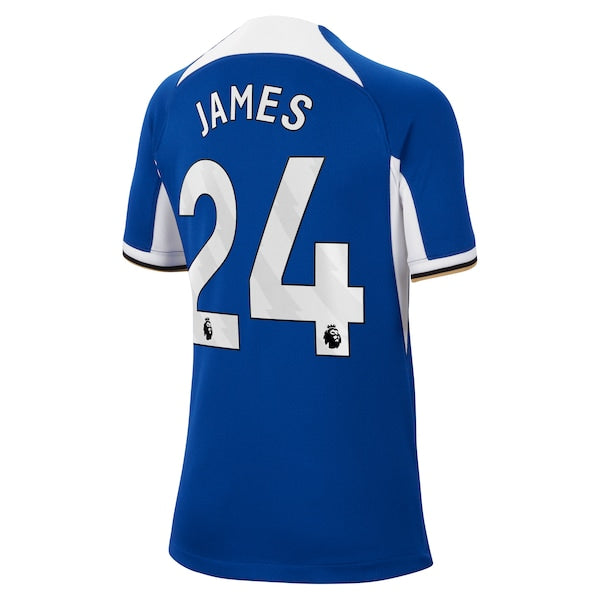 Reece James Chelsea Nike Youth 2023/24 Home Stadium Replica Jersey - Blue - Image 3