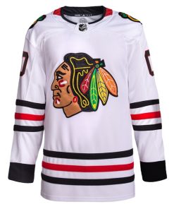 Alternative view of Chicago Blackhawks adidas  Away  Primegreen Authentic Custom Jersey - White