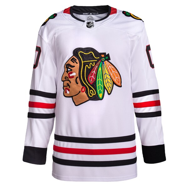 Chicago Blackhawks adidas Away Primegreen Authentic Custom Jersey - White - Image 2