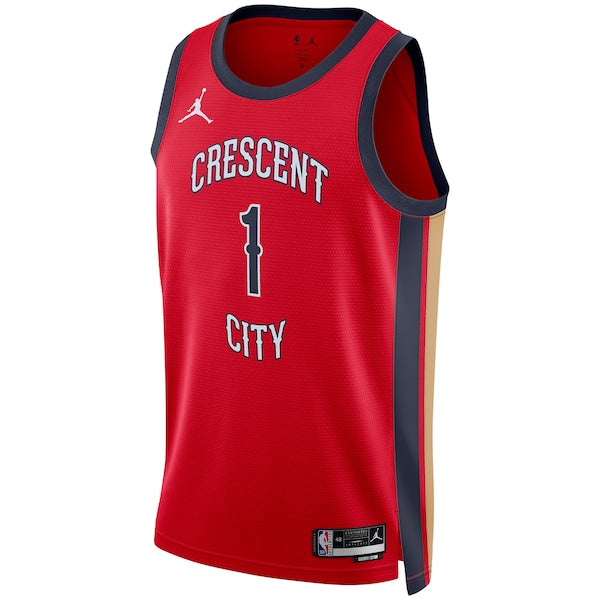 Zion Williamson New Orleans Pelicans Jordan Brand Unisex Swingman Jersey - Statement Edition - Red - Image 2