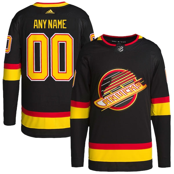 Vancouver Canucks adidas Alternate Retro Primegreen Authentic Custom Jersey - Black