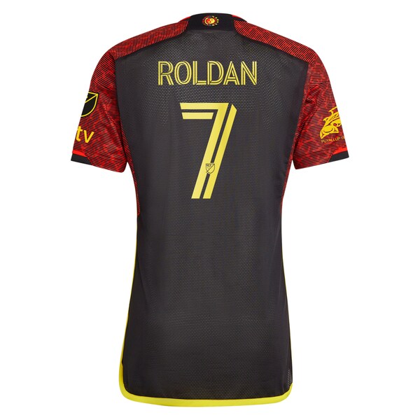 Cristian Roldan Seattle Sounders FC adidas 2024 The Bruce Lee Kit Authentic Jersey - Red - Image 3