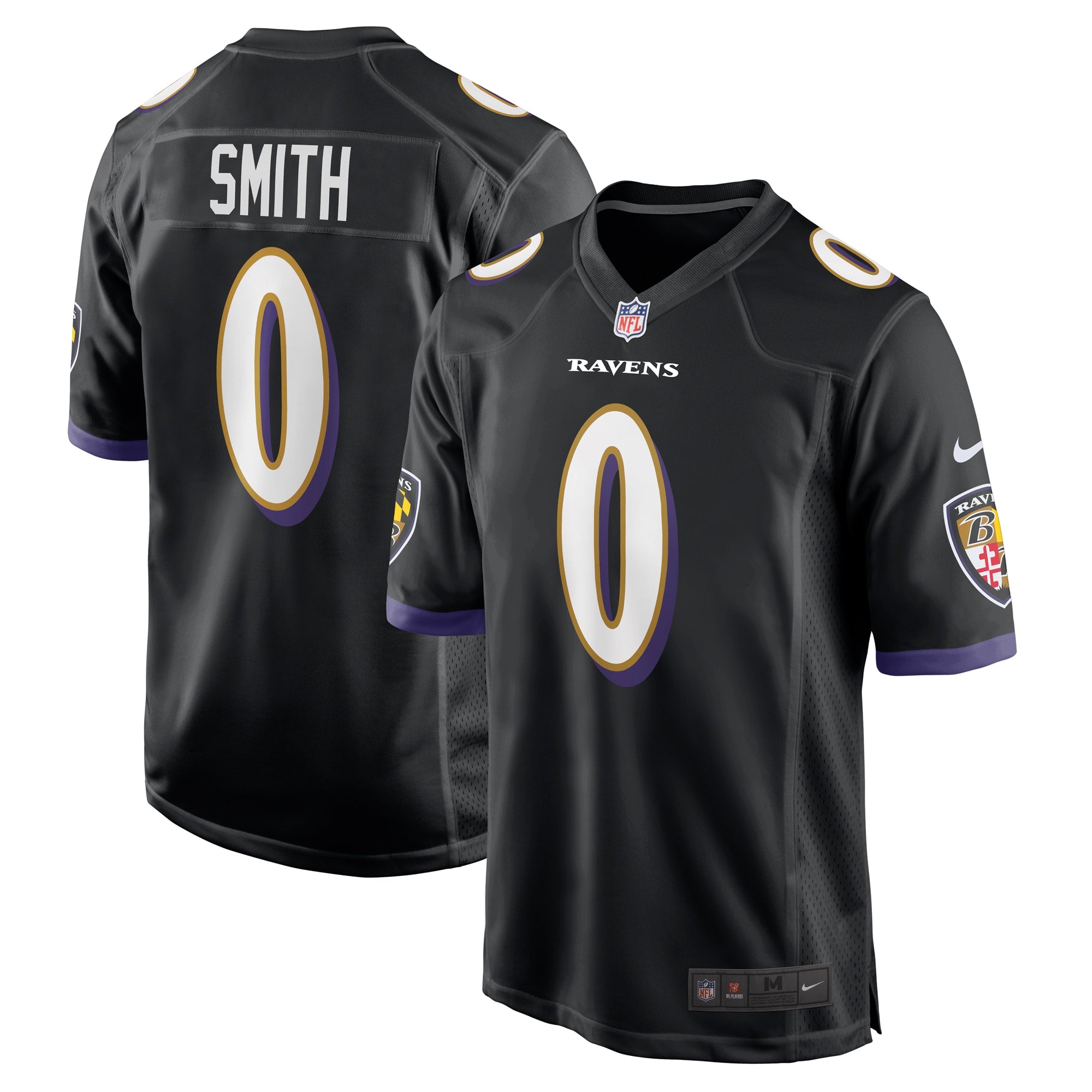 Roquan Smith Baltimore Ravens Nike Game Jersey - White/Black/Purple - Image 5