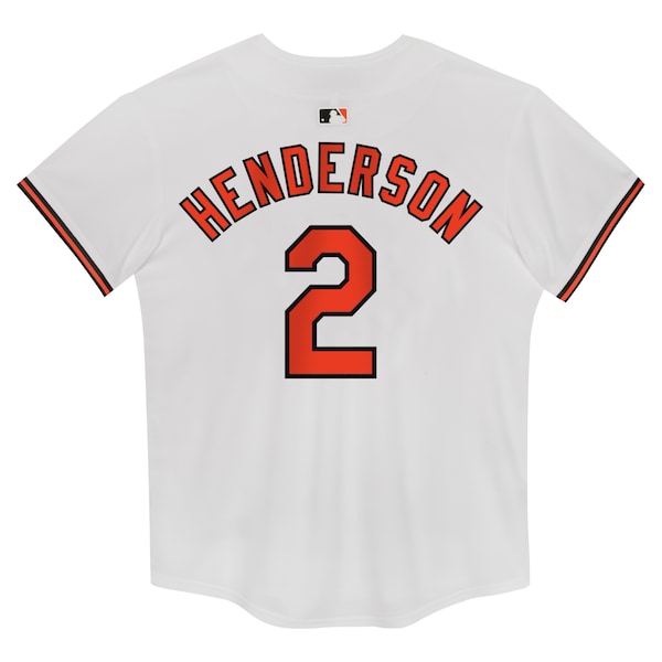 Gunnar Henderson Baltimore Orioles Nike Preschool Home Game Jersey - White - Image 3