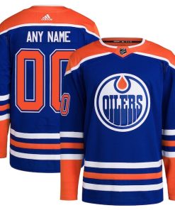 Edmonton Oilers adidas  Home  Primegreen Authentic Custom Jersey - Royal