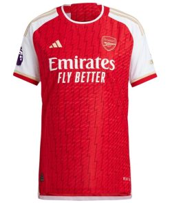 Alternative view of Arsenal adidas 2023/24 Home Authentic Custom Jersey - Red