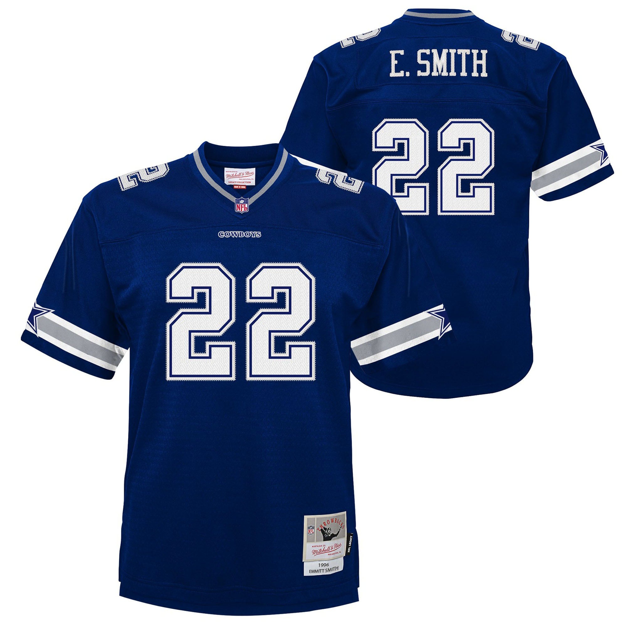 Emmitt Smith Dallas Cowboys Youth 1994 Alternate Legacy Jersey - White/Navy - Image 2