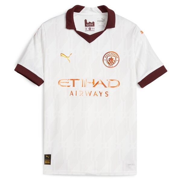 Phil Foden Manchester City Puma Youth 2023/24 Away Replica Player Jersey - White - Image 2