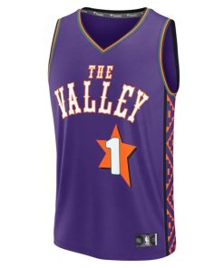 Alternative view of Devin Booker Phoenix Suns  Youth 2024/25 Fast Break Player Jersey - City Edition - Purple