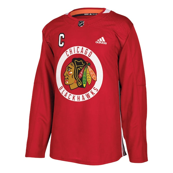 Jonathan Toews Chicago Blackhawks adidas Practice Player Jersey - Red - Image 2