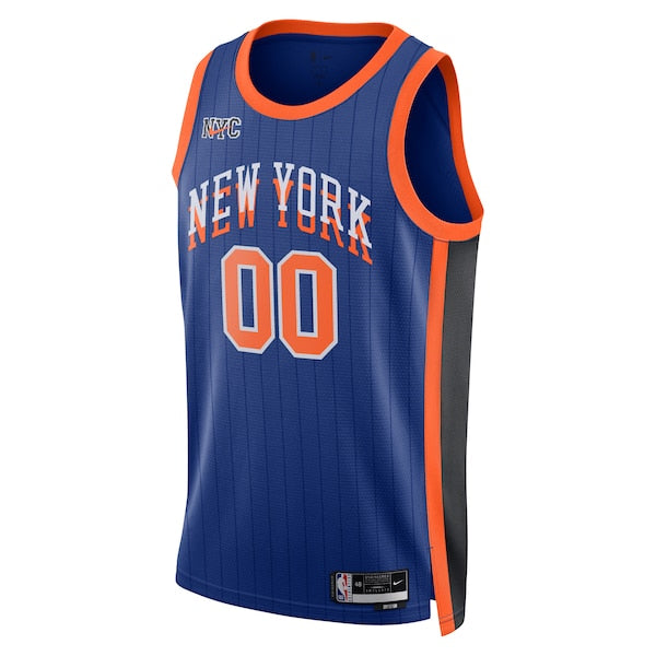 New York Knicks Nike Unisex 2023/24 Custom Swingman Jersey - Blue - City Edition - Image 2
