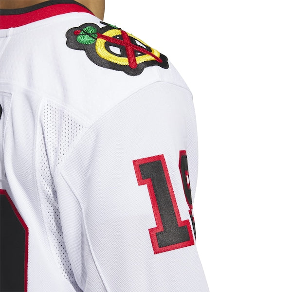 Jonathan Toews Chicago Blackhawks adidas Away Primegreen Authentic Pro Player Jersey - White/Red - Image 6
