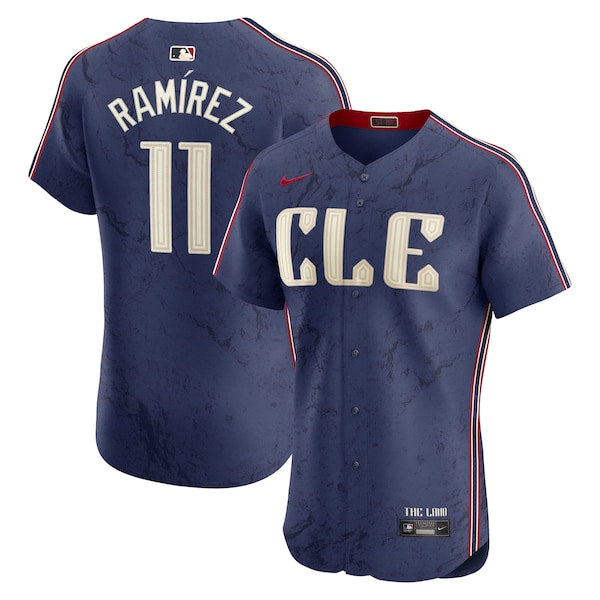 Jos¨¦ Ram¨ªrez Cleveland Guardians Nike City Connect Elite Jersey - Navy