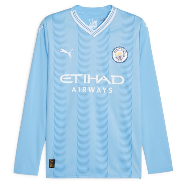 Jack Grealish Manchester City Puma 2023/24 Home Replica Player Long Sleeve Jersey - Sky Blue - Image 2