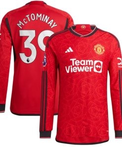 Scott McTominay Manchester United adidas 2023/24 Home Authentic Long Sleeve Player Jersey - Red/Green