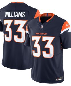 Alternative view of Javonte Williams Denver Broncos Nike Alternate Vapor F.U.S.E. Limited Jersey - Navy