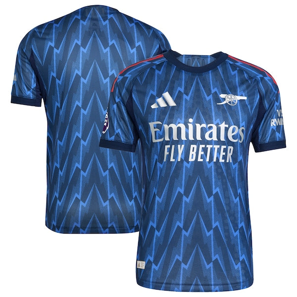 Arsenal adidas 2025/26 Away Authentic Jersey with Patch - Blue/Red - Image 2