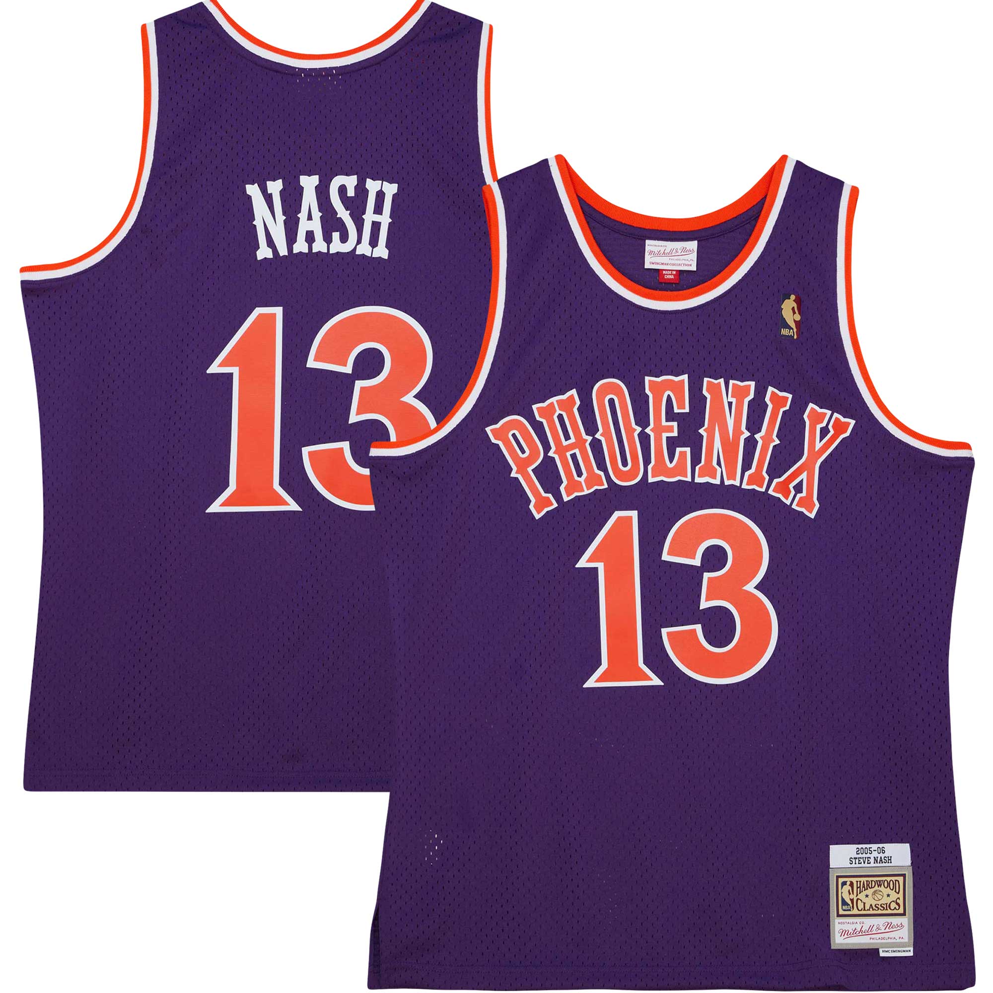 Steve Nash Phoenix Suns 2001/02 Hardwood Classics Swingman Jersey - White/Purple - Image 5