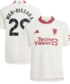 Aaron Wan-Bissaka Manchester United adidas Youth 2023/24 Third Replica Player Jersey - White/Green