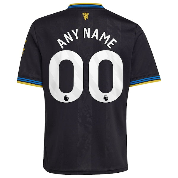 Manchester United adidas Youth 2025/26 Third Replica Custom Jersey - Black/White/Red - Image 8