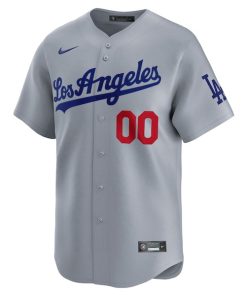 Alternative view of Los Angeles Dodgers Nike Away Limited Custom Jersey - Gray