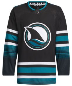 Alternative view of San Jose Sharks adidas Alternate Authentic Primegreen Jersey - Black