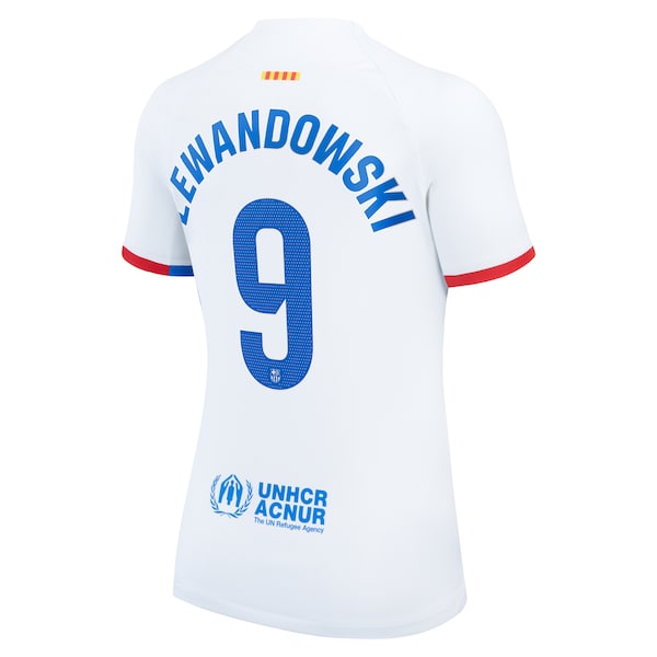 Robert Lewandowski Barcelona Nike Women's 2023/24 Away Replica Jersey - White - Image 3