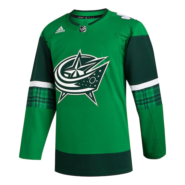 Columbus Blue Jackets adidas 2023 St. Patrick's Day Primegreen Authentic Jersey - Kelly Green - Image 2