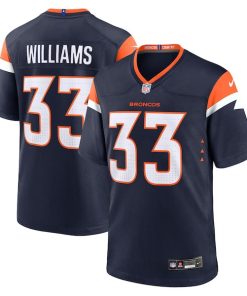 Alternative view of Javonte Williams Denver Broncos Nike Alternate Game Jersey - Navy
