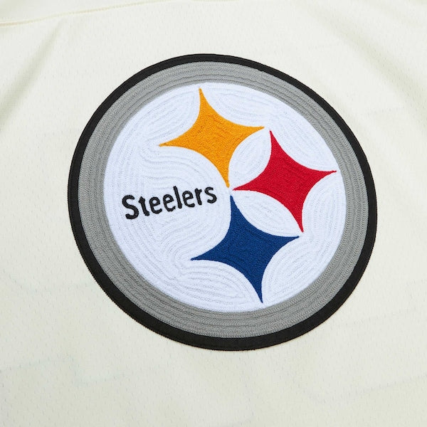Franco Harris Pittsburgh Steelers Chainstitch Legacy Jersey - Cream - Image 5