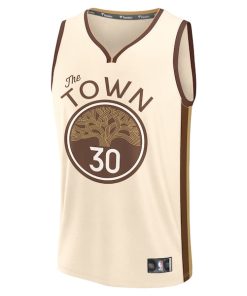 Alternative view of Stephen Curry Golden State Warriors  Youth 2025/26 City Edition Fast Break Jersey - Tan