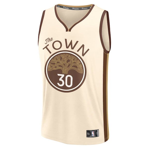Stephen Curry Golden State Warriors 2025/26 City Edition Fast Break Jersey - Tan - Image 2