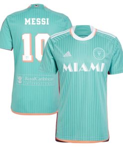 Lionel Messi Inter Miami CF adidas 2024 Archive Replica Player Jersey - Aqua