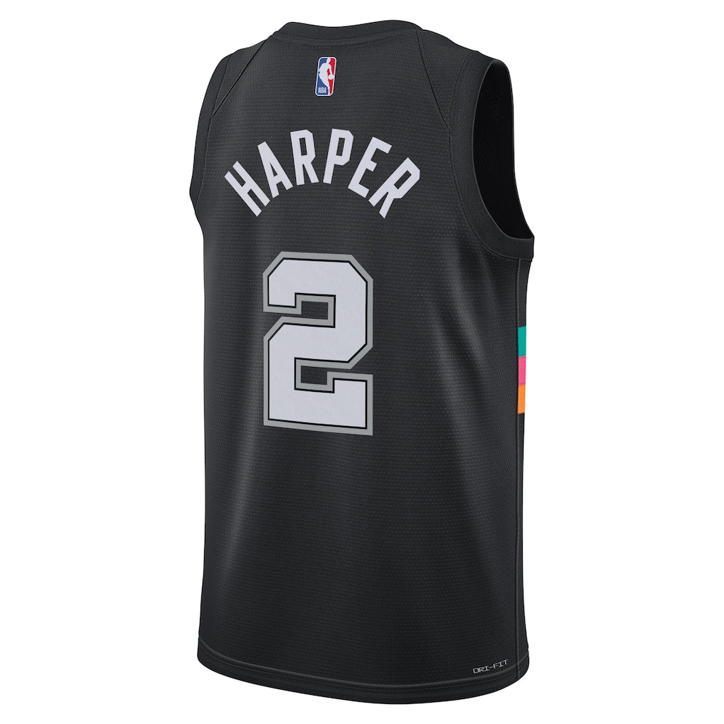 San Antonio Spurs Nike 2025/26 City Edition Swingman Jersey - Black - Dylan Harper - Unisex - Image 3