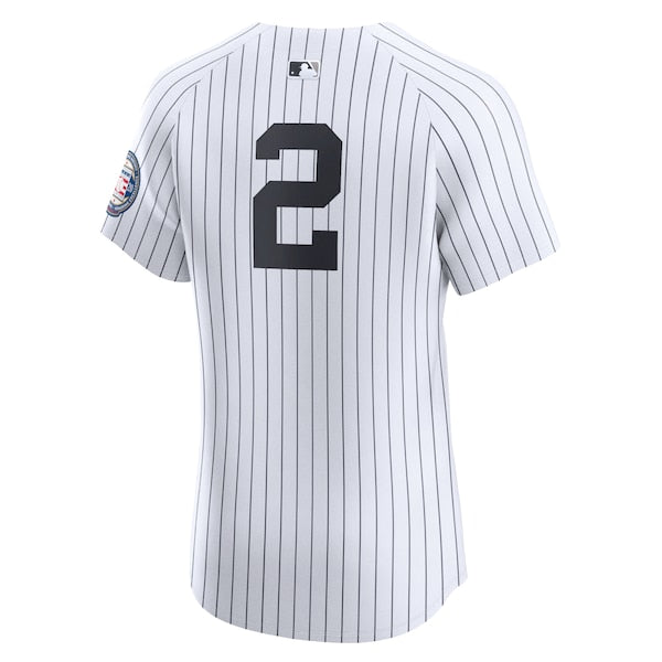 Derek Jeter New York Yankees Nike Home 2020 Hall of Fame Induction Patch Elite Player Jersey - White - Image 3