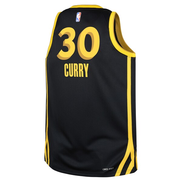 Stephen Curry Golden State Warriors Nike Youth Swingman Replica Jersey - City Edition - Black - Image 3