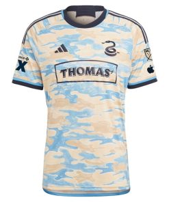 Alternative view of Philadelphia Union adidas 2024 Authentic Secondary Blank Jersey - Tan