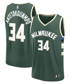 Giannis Antetokounmpo Milwaukee Bucks  Youth Fast Break Replica Player Jersey - Icon Edition - Hunter Green