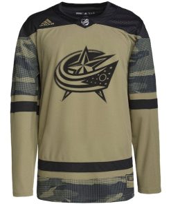 Alternative view of Columbus Blue Jackets adidas Military Appreciation Team Authentic Practice Jersey - Camo