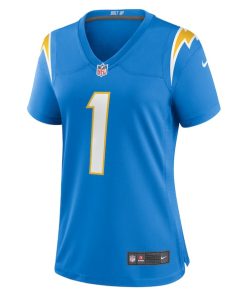 Alternative view of Number 1 Mom Los Angeles Chargers Nike Women's Game Jersey - Powder Blue