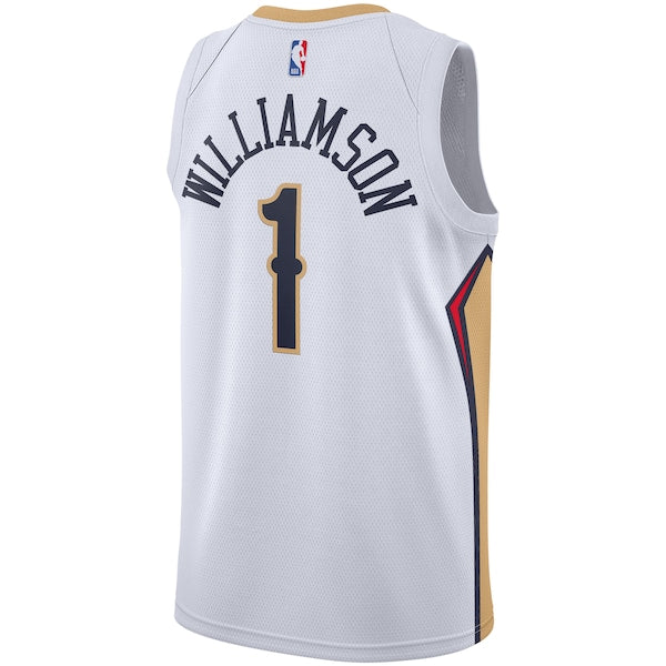 Zion Williamson New Orleans Pelicans Nike 2019/2020 Swingman Jersey - Association Edition - White/Navy - Image 4