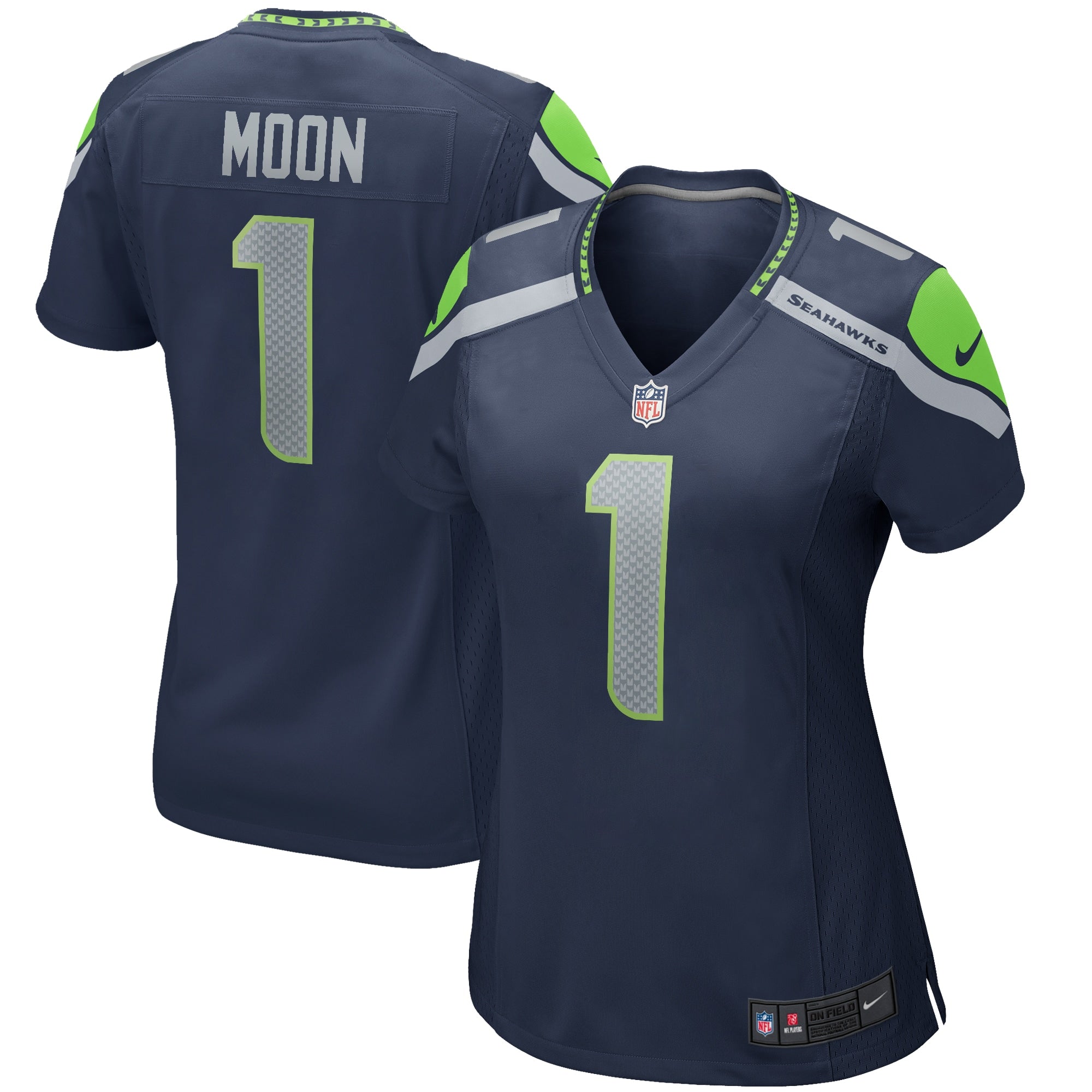 Warren Moon Seattle Seahawks Nike Women's Throwback Retired Player Game Jersey - Royal/Navy - Image 7